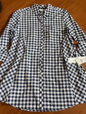 Foxcroft Gingham Tunic Size 8 NWT